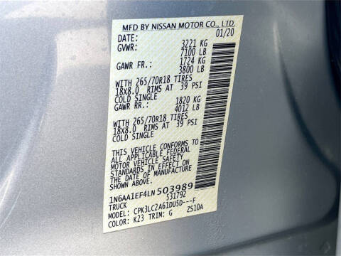 2020 Nissan Titan SV