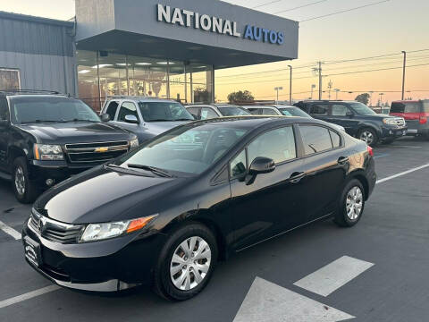 2012 Honda Civic for sale at National Autos Sales in Sacramento CA