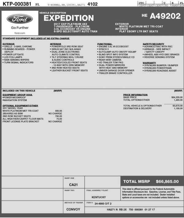 2017 Ford Expedition Platinum