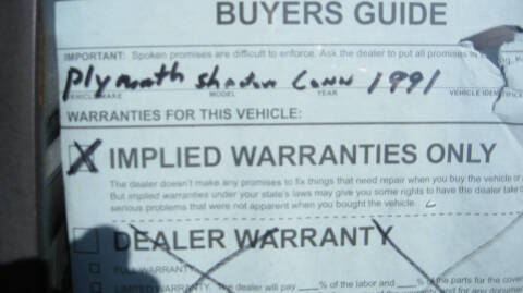 1991 Dodge Shadow Highline