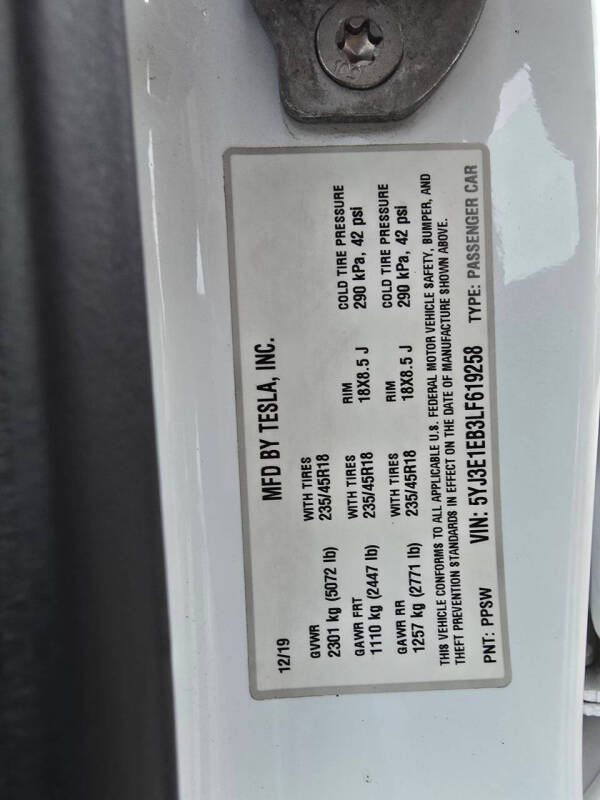 2020 Tesla Model 3 Long Range