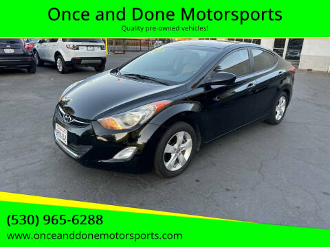2012 Hyundai Elantra for sale at Once and Done Motorsports in Chico CA