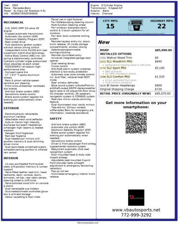 2003 Mercedes-Benz SL-Class SL 500