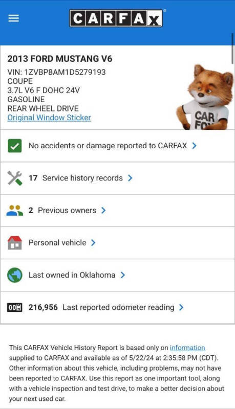 2013 Ford Mustang V6