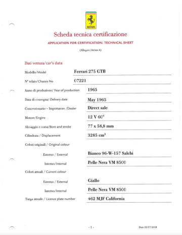 1965 Ferrari 275