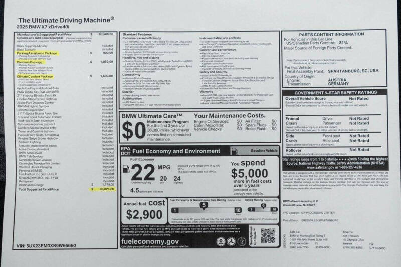 2025 BMW X7 xDrive40i