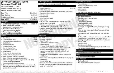 2019 Chevrolet Express LT 3500