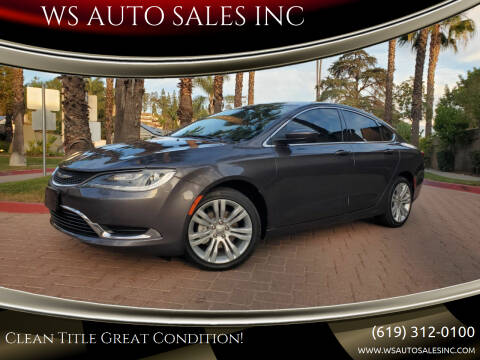 2015 Chrysler 200 for sale at WS AUTO SALES INC in El Cajon CA