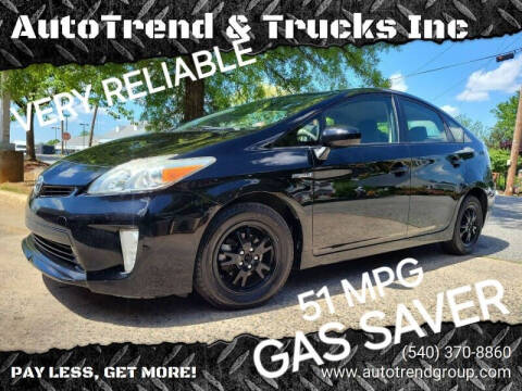 2013 Toyota Prius for sale at AutoTrend & Trucks Inc in Fredericksburg VA