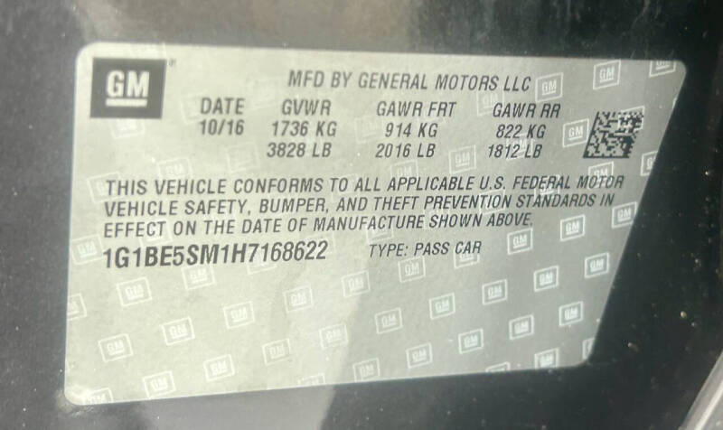 2017 Chevrolet Cruze LT Auto