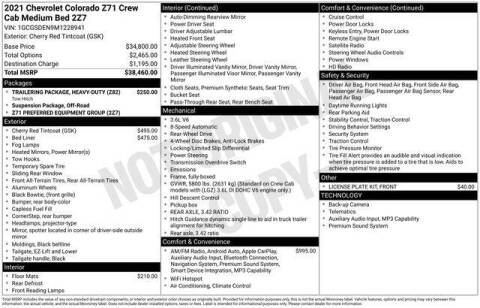 2021 Chevrolet Colorado Z71