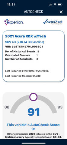 2021 Acura RDX w/Tech