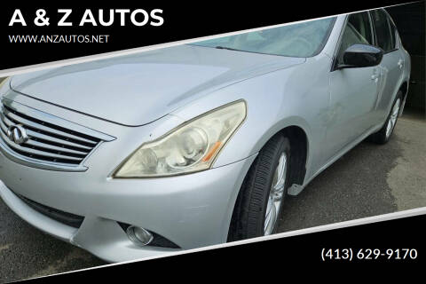 2011 Infiniti G25 Sedan for sale at A & Z AUTOS in Westfield MA