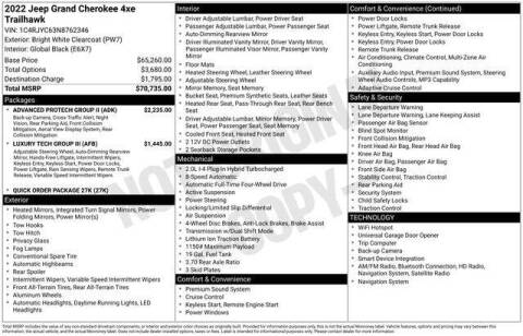 2022 Jeep Grand Cherokee Trailhawk 4xe