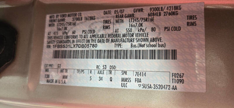 2007 Ford E-Series E-350 SD XLT