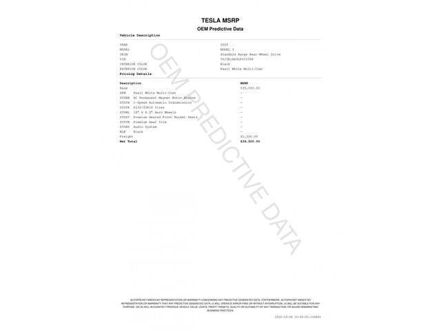 2020 Tesla Model 3 Standard Range