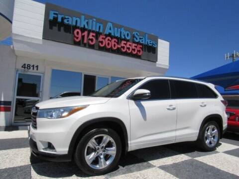 2015 Toyota Highlander for sale at Franklin Auto Sales in El Paso TX