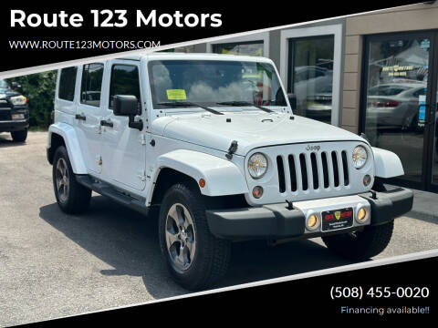 2015 Jeep Wrangler Unlimited for sale at Route 123 Motors in Norton MA