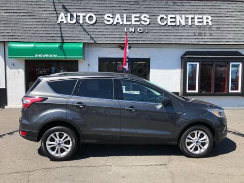 2018 Ford Escape for sale at Auto Sales Center Inc in Holyoke MA