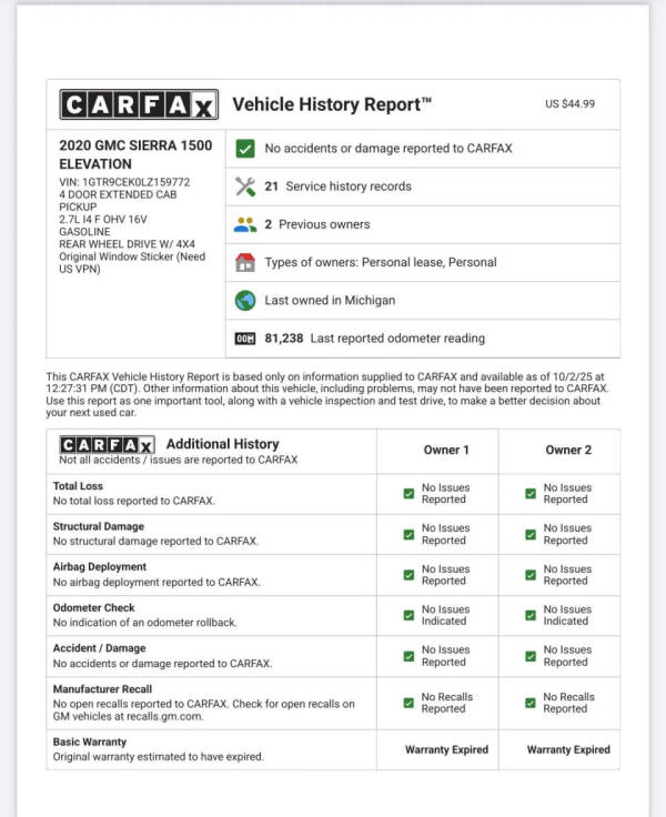 2020 GMC Sierra 1500 Elevation