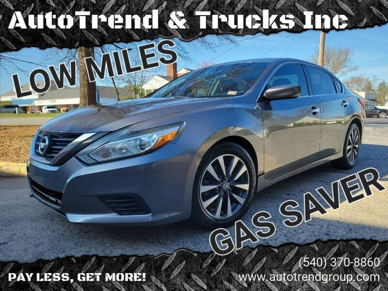 2017 Nissan Altima for sale at AutoTrend & Trucks Inc in Fredericksburg VA