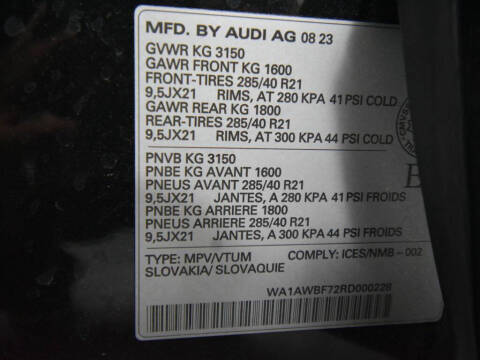 2024 Audi SQ7 4.0T quattro Premium Plus