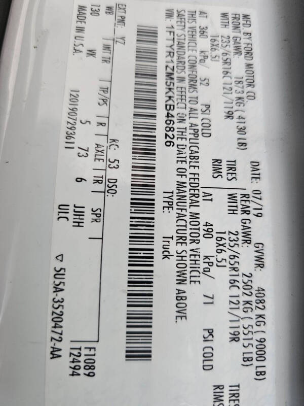 2019 Ford Transit 250