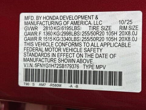 2025 Honda Pilot Touring