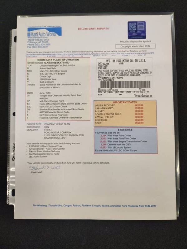 1989 Lincoln Mark VII LSC