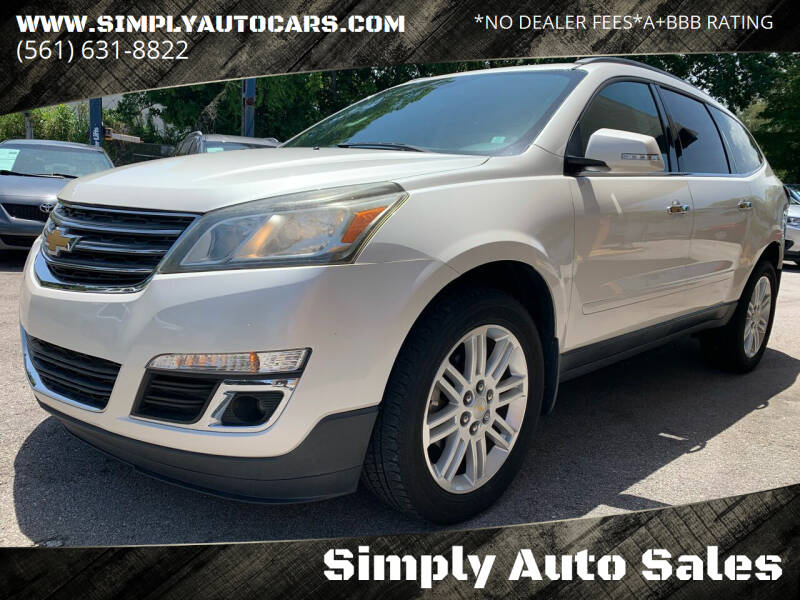 2015 Chevrolet Traverse for sale at Simply Auto Sales in Palm Beach Gardens FL