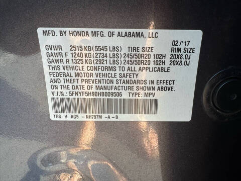 2017 Honda Pilot Touring