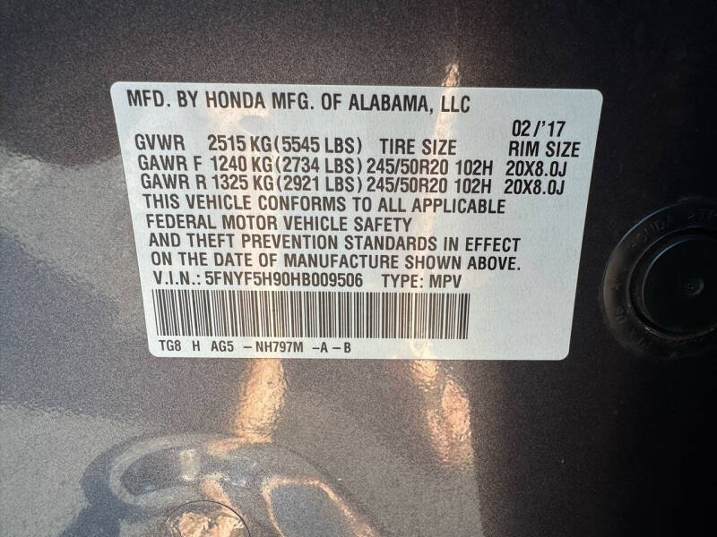 2017 Honda Pilot Touring