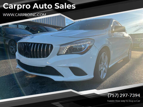 2016 Mercedes-Benz CLA for sale at Carpro Auto Sales in Chesapeake VA