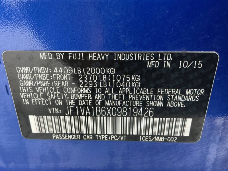 2016 Subaru WRX