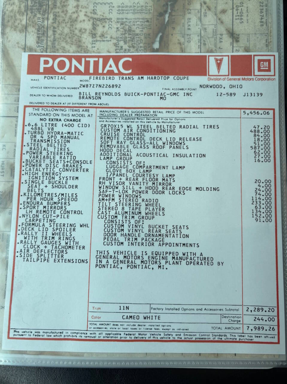 1977 Pontiac Firebird 109