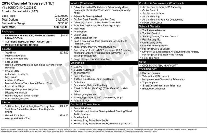2016 Chevrolet Traverse LT