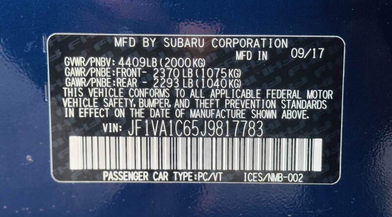 2018 Subaru WRX Premium