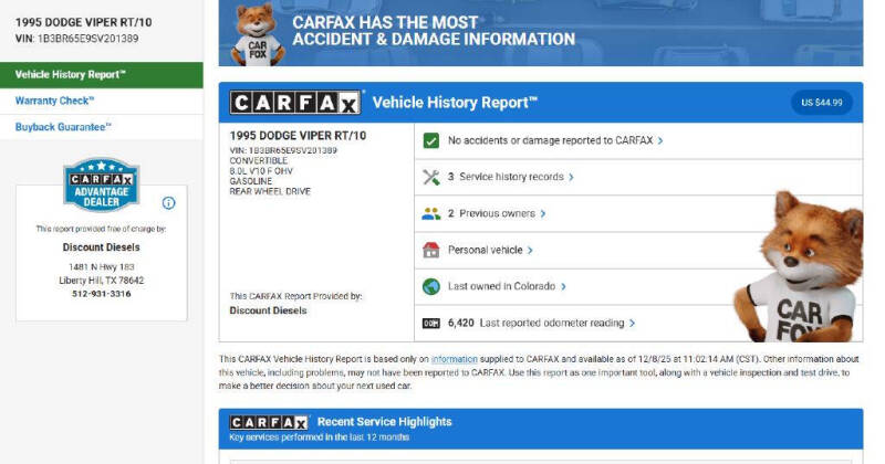 1995 Dodge Viper RT/10