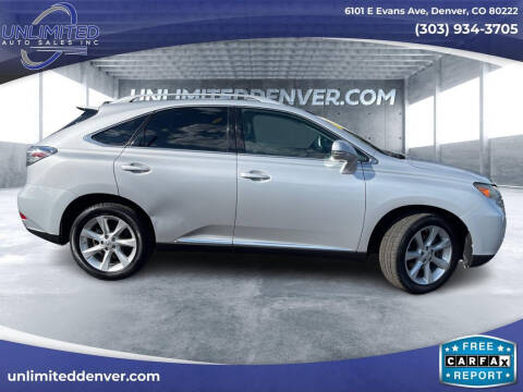 2011 Lexus RX 350 for sale at Unlimited Auto Sales in Denver CO