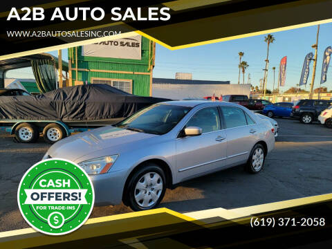 2003 Honda Accord for sale at A2B AUTO SALES in Chula Vista CA