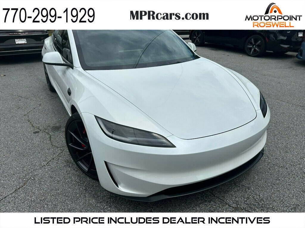 White 2024 Tesla Model 3 Performance AWD Performance 4dr Sedan 1