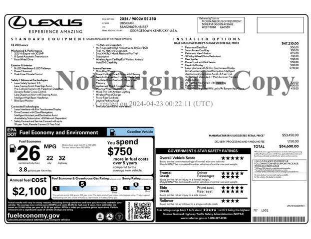 2024 Lexus ES 350 Luxury