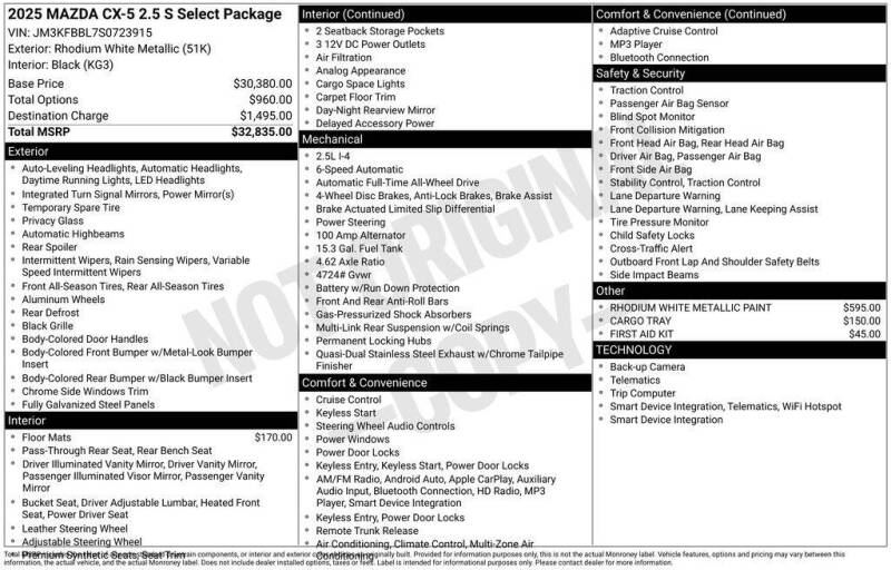 2025 Mazda CX-5 2.5 S Select