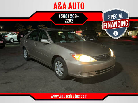 2002 Toyota Camry for sale at A&A AUTO in Fairhaven MA