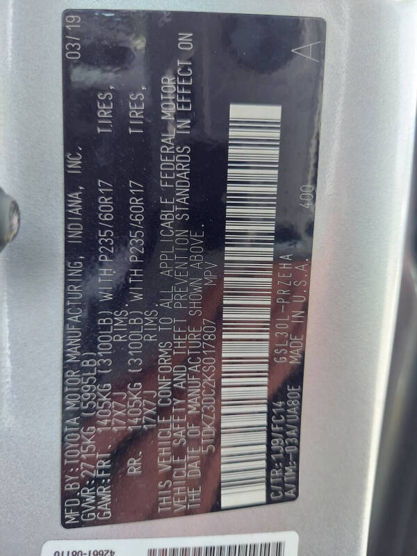 2019 Toyota Sienna LE 8-Passenger