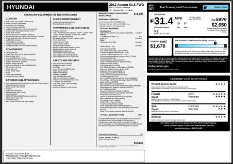 2012 Hyundai Accent GLS