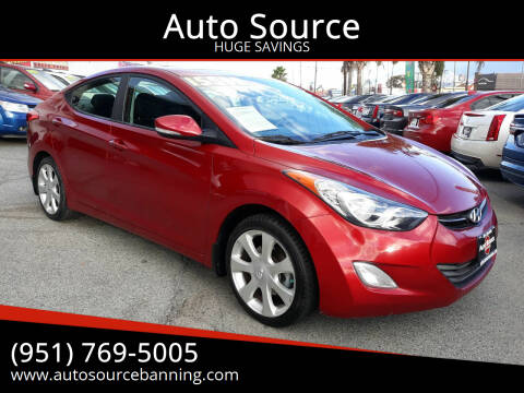 2013 Hyundai Elantra for sale at Auto Source in Banning CA