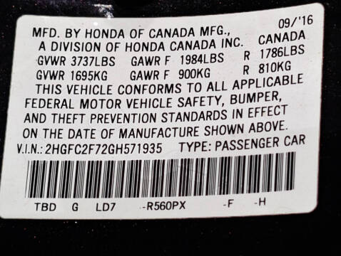 2016 Honda Civic EX