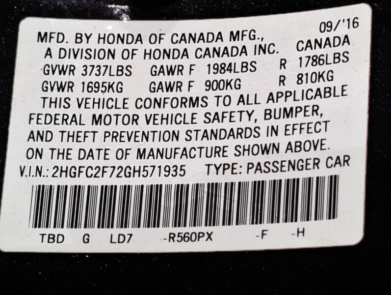 2016 Honda Civic EX