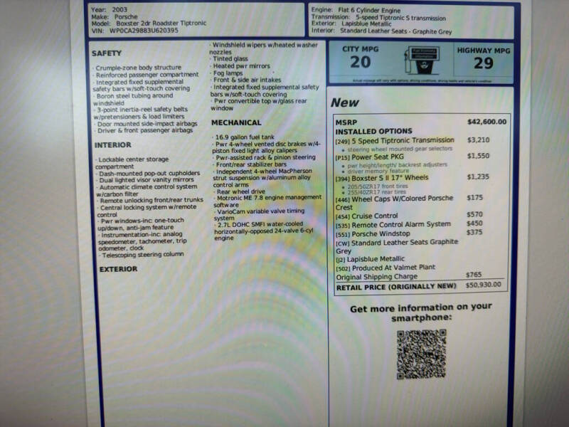 2003 Porsche Boxster